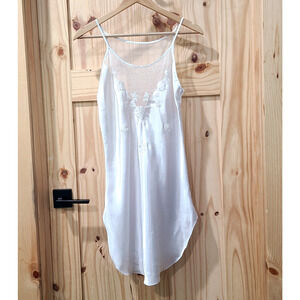 Cinema Etoile White Slip Lingerie Dress Satin Bridal Wedding Nightgown Size M